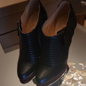 Christian Louboutin Black Leather Ankle Boots
